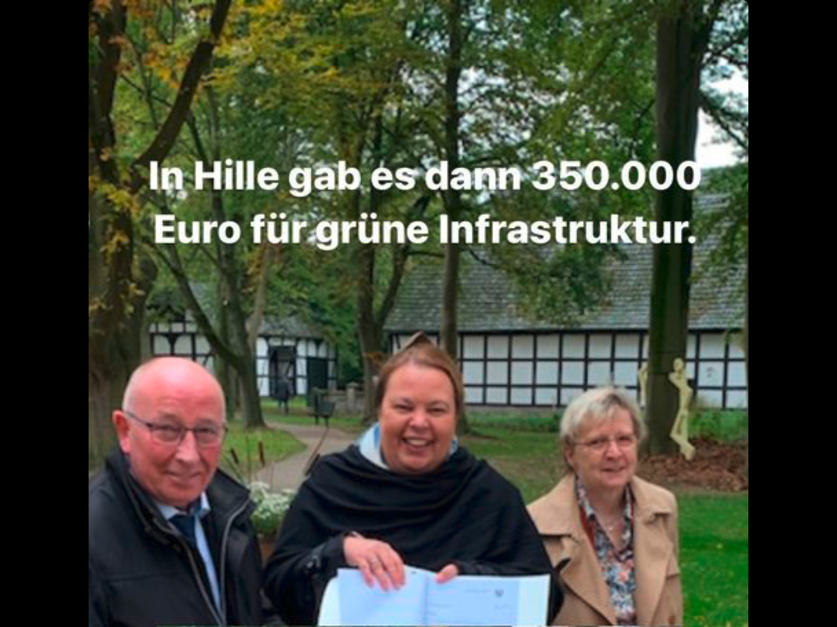 11313.000 Euro erhielt die Gemeinde Hille für die Sanierung des Gewässers aus dem Topf „Grüne Infrastruktur“.
